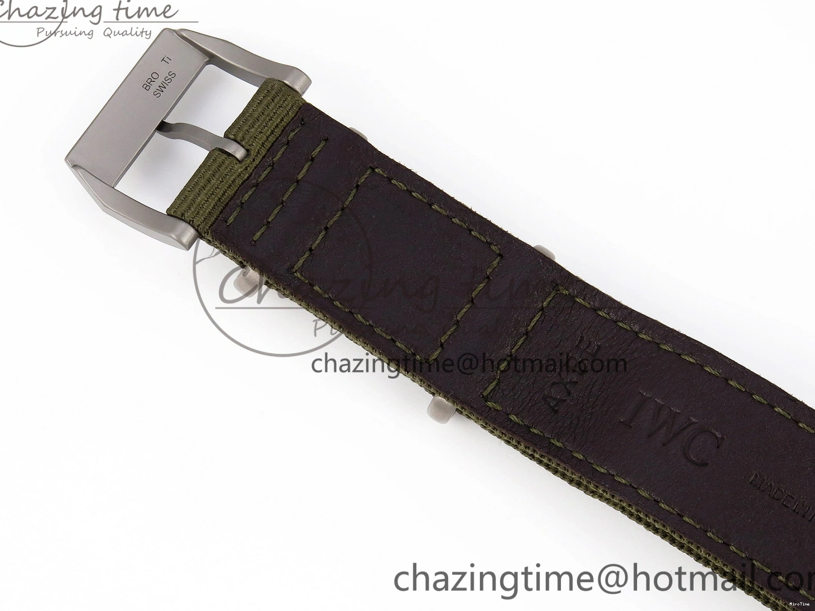 MIROTIME 0519 Mark XVIII Top Gun “SFTI” Black Ceramic IW324712 ZF 1:1 Best Edition on Green Nylon Strap A Tailored 7025
